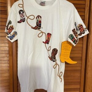 Womans Custom Painted Shirt by Ann Bottino Size Large New